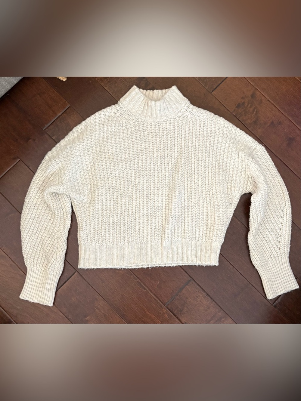 J. Crew Marled Donegal Mockneck Sweater in Cream. XL